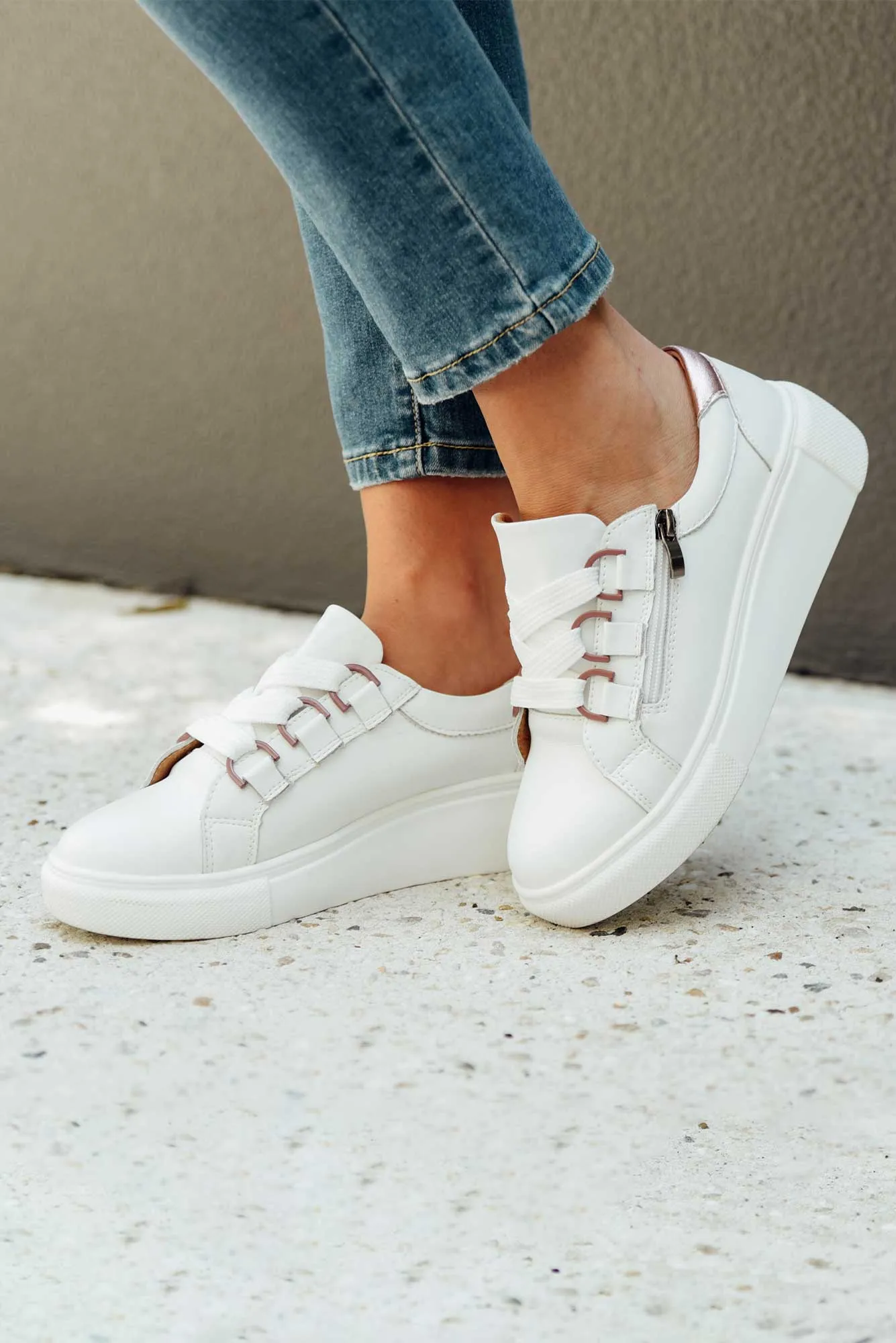 Luxe White Leather Sneaker sold by Blue Bungalow product image thumbnail 2