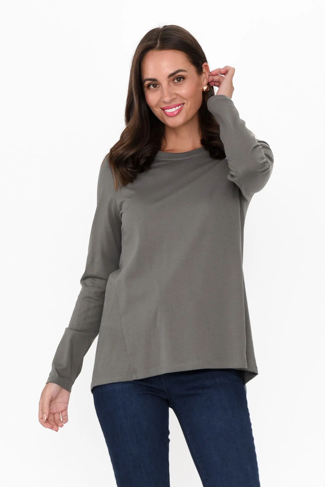 Sydney Khaki Cotton Tee sold by Blue Bungalow