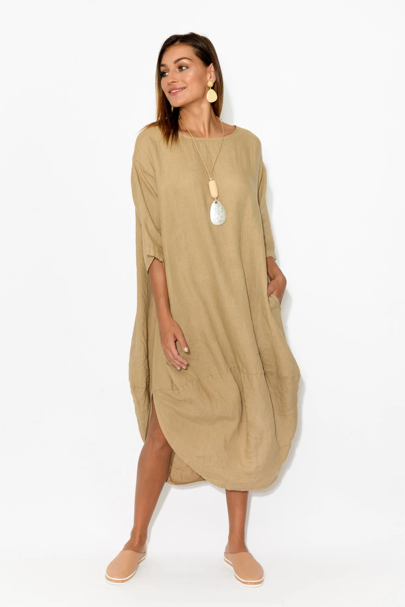 Irina Caramel Linen Dress sold by Blue Bungalow product image thumbnail 5