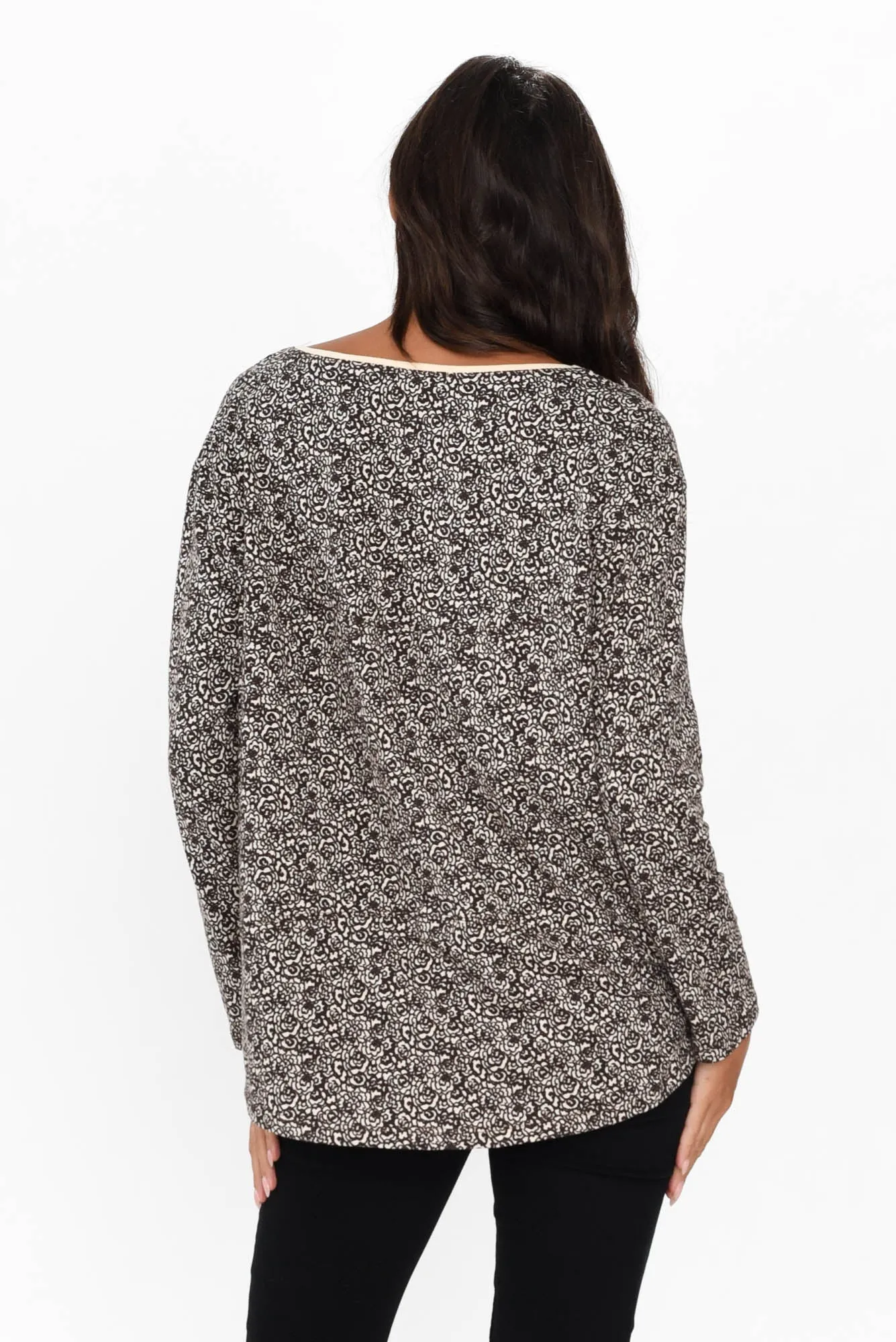 Moya Brown Abstract Cotton Hi Lo Top sold by Blue Bungalow product image thumbnail 4