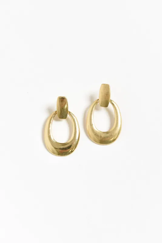 Sala Gold Disk Pendant Earrings sold by Blue Bungalow