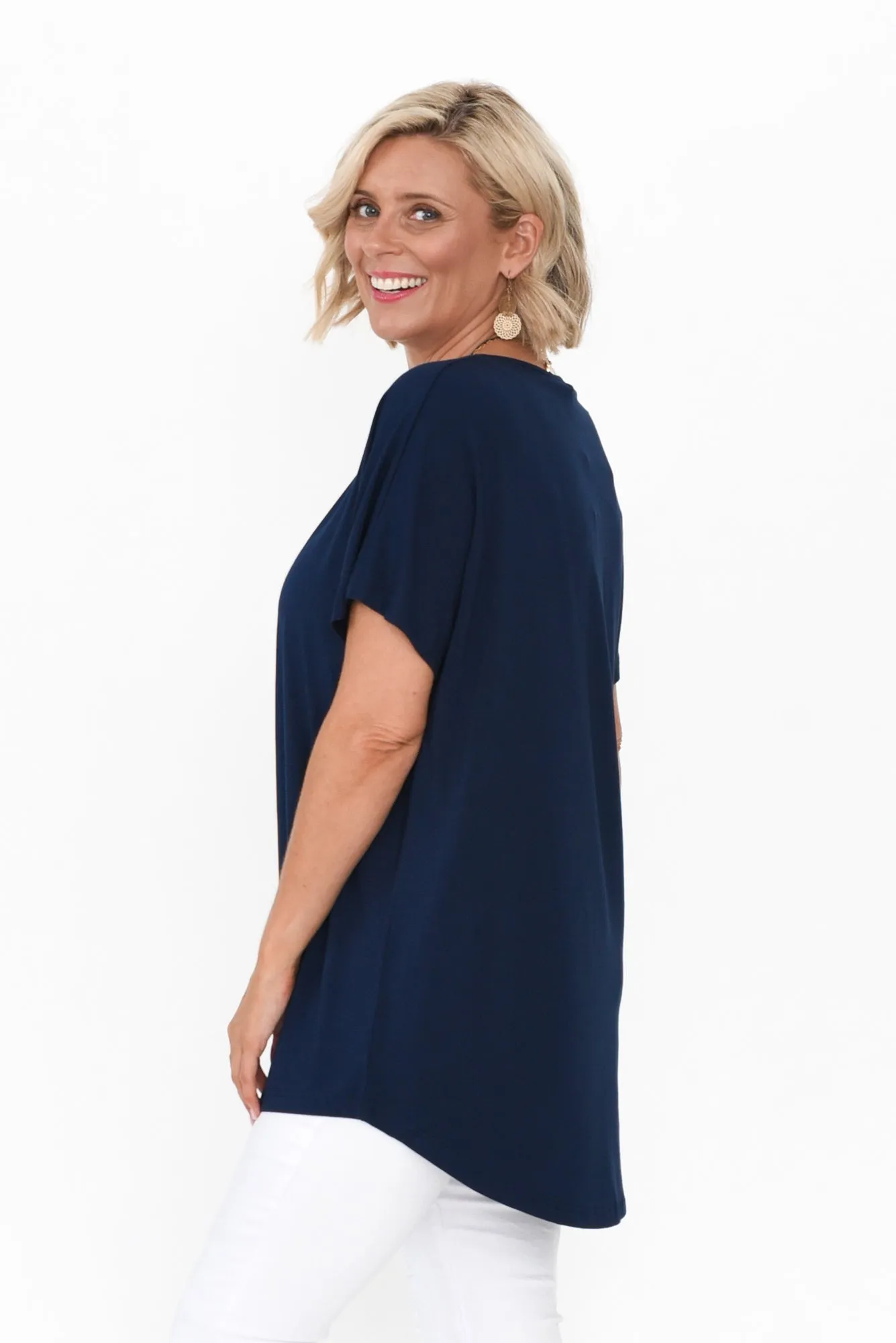 Danya Navy Bamboo Top sold by Blue Bungalow product image thumbnail 3