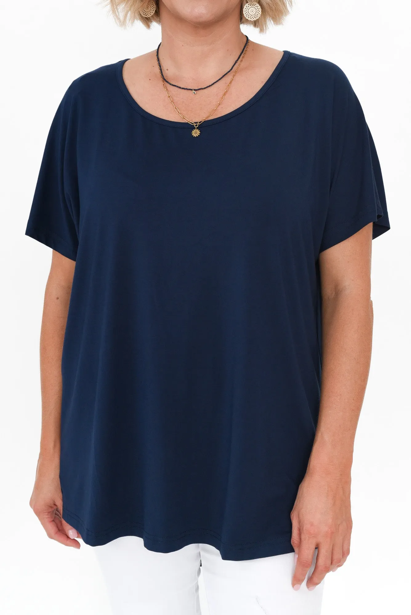 Danya Navy Bamboo Top sold by Blue Bungalow product image thumbnail 5