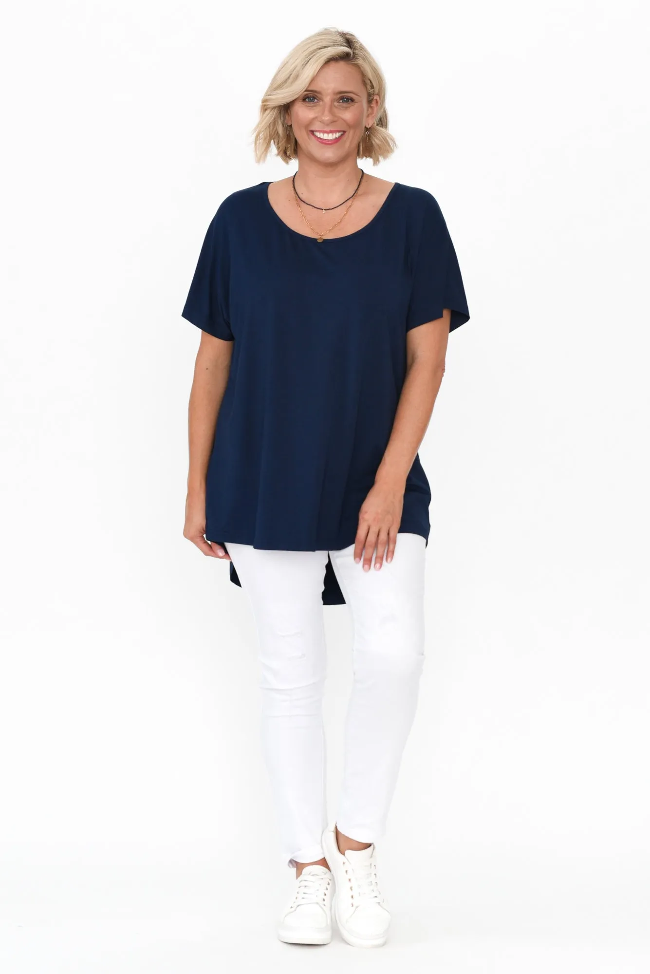 Danya Navy Bamboo Top sold by Blue Bungalow product image thumbnail 2