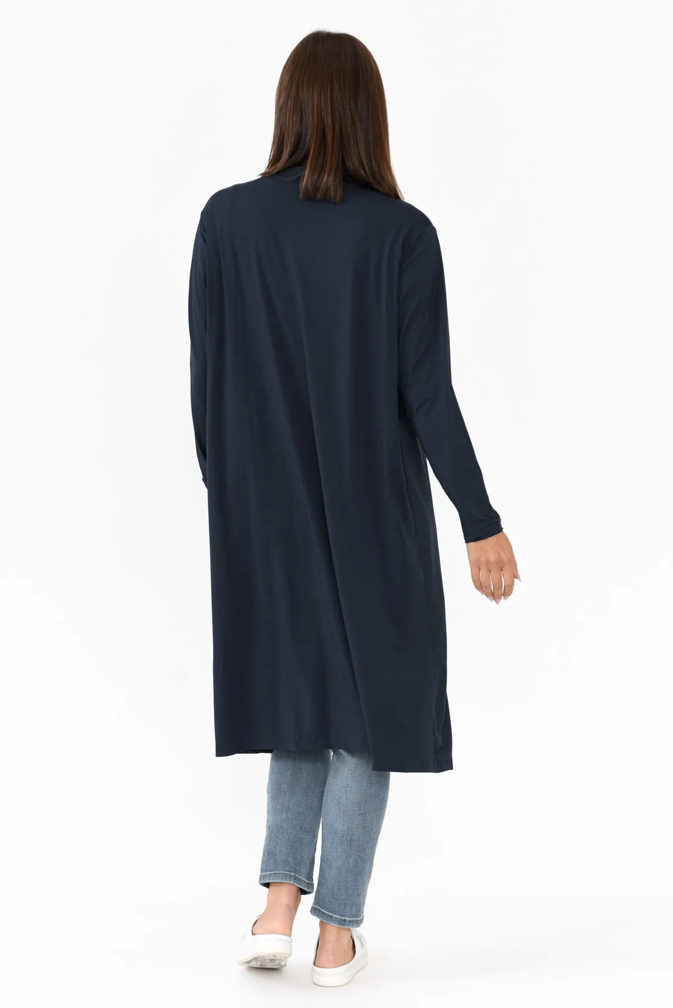 Leanna Navy Bamboo Waterfall Cardigan sold by Blue Bungalow product image thumbnail 5