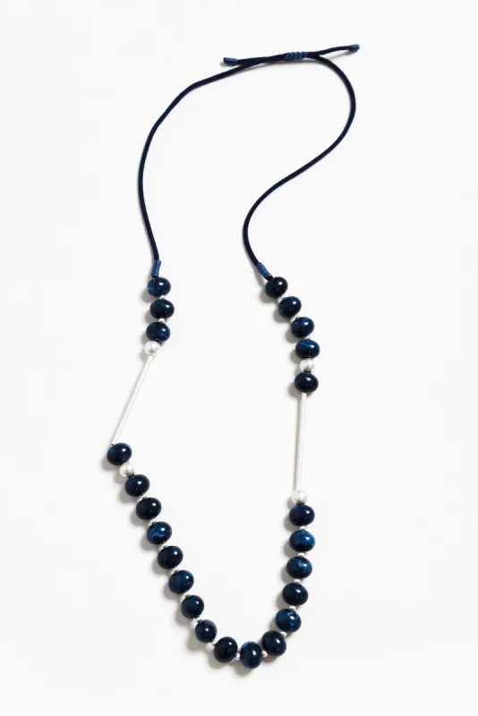 Roksana Navy Beaded Necklace sold by Blue Bungalow