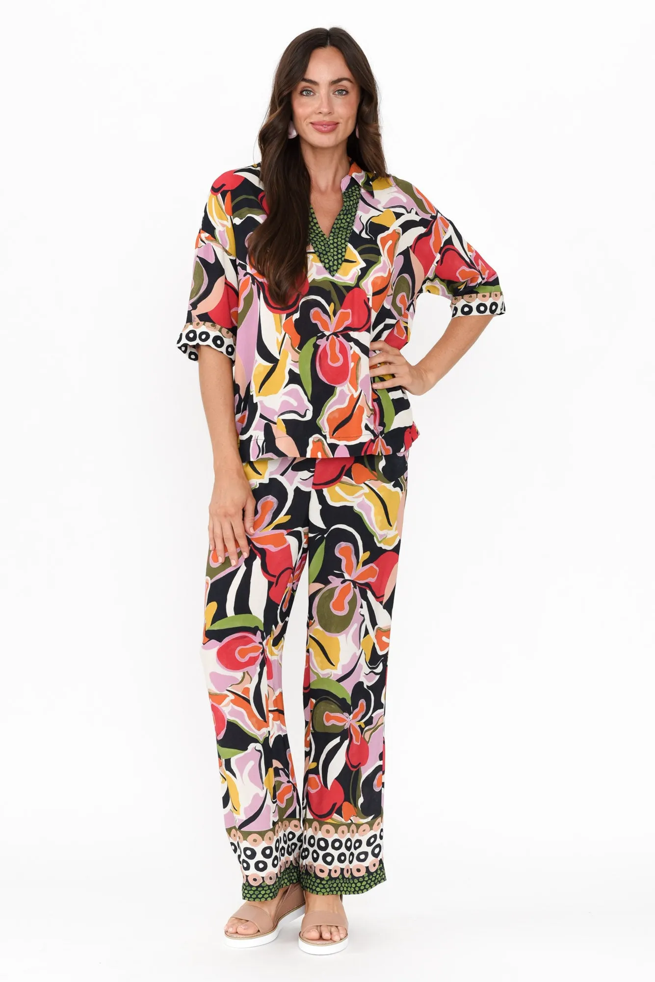 Feature Black Tropical Pant sold by Blue Bungalow product image thumbnail 2