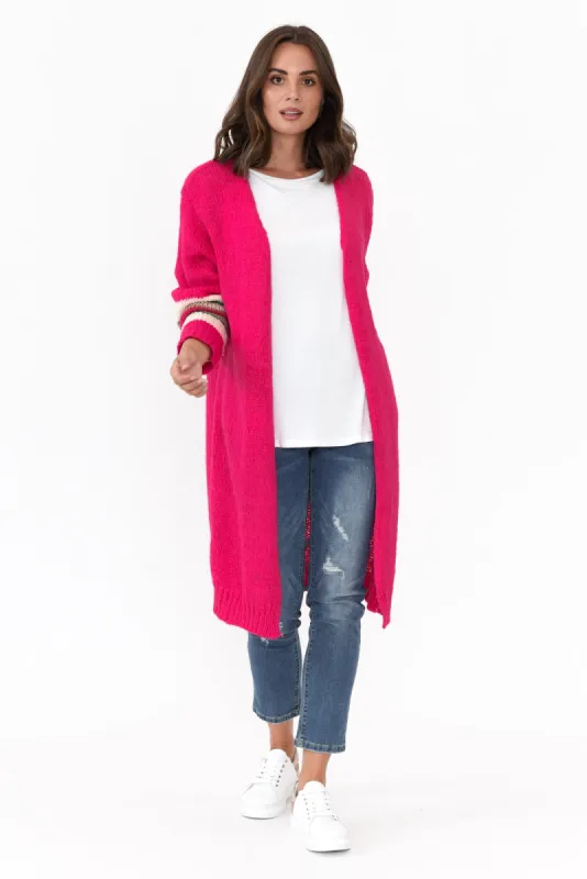 Pippi Hot Pink Wool Cardigan sold by Blue Bungalow