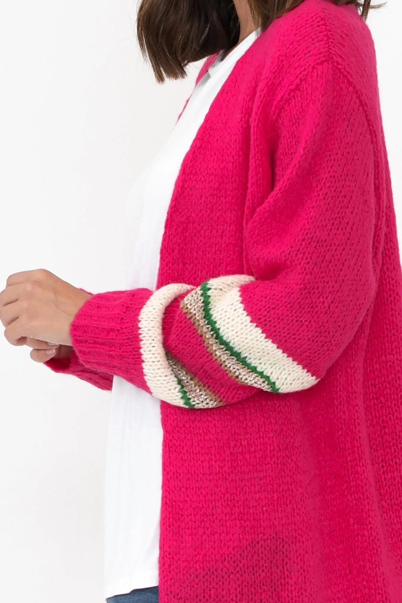 Pippi Hot Pink Wool Cardigan sold by Blue Bungalow product image thumbnail 5