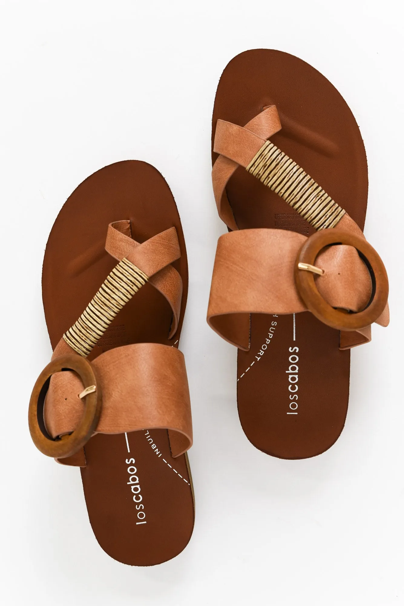 Dama Tan Buckle Slide sold by Blue Bungalow