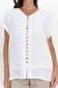Miray White Button Top sold by Blue Bungalow