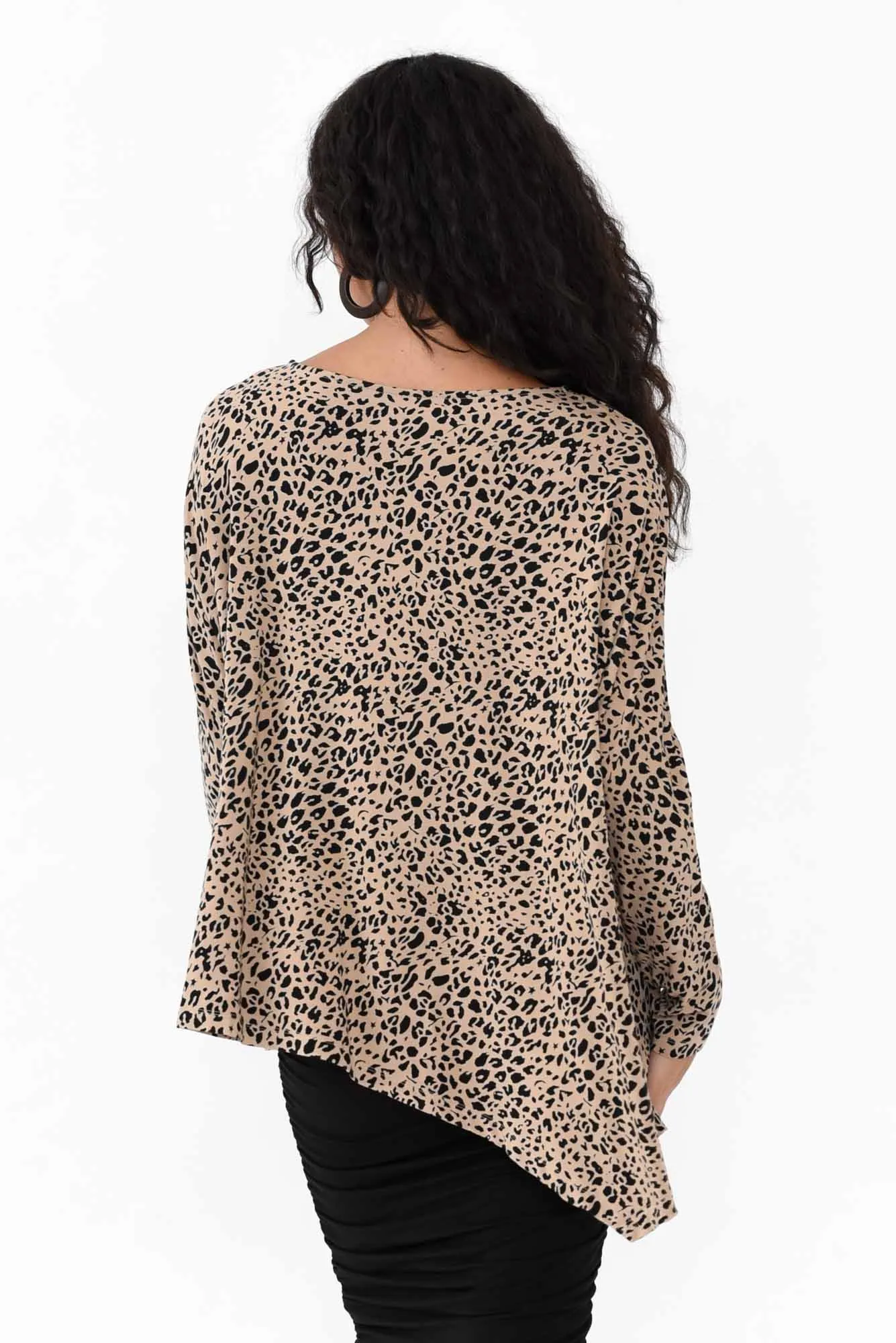 Susie Leopard Asymmetrical Bamboo Top sold by Blue Bungalow product image thumbnail 5