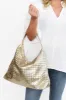 Benita Gold Weave Slouch Handbag sold by Blue Bungalow