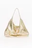 Benita Gold Weave Slouch Handbag sold by Blue Bungalow