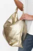 Benita Gold Weave Slouch Handbag sold by Blue Bungalow