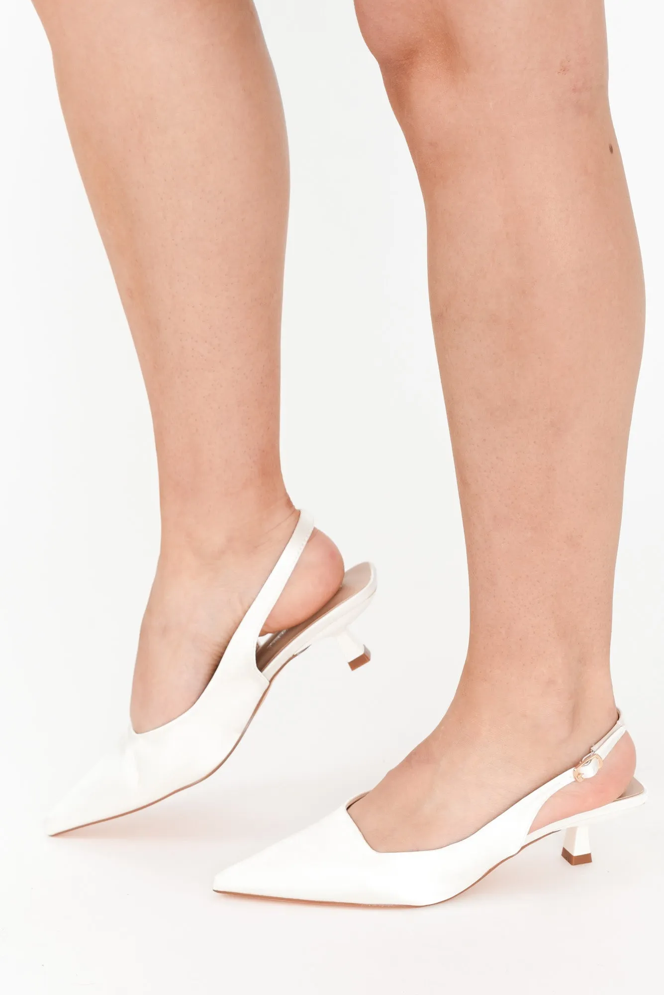 Wizz Ivory Slingback Heel sold by Blue Bungalow