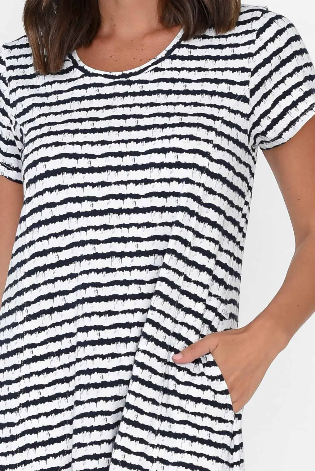 Patrick Navy Stripe Cotton Pocket Dress sold by Blue Bungalow product image thumbnail 4