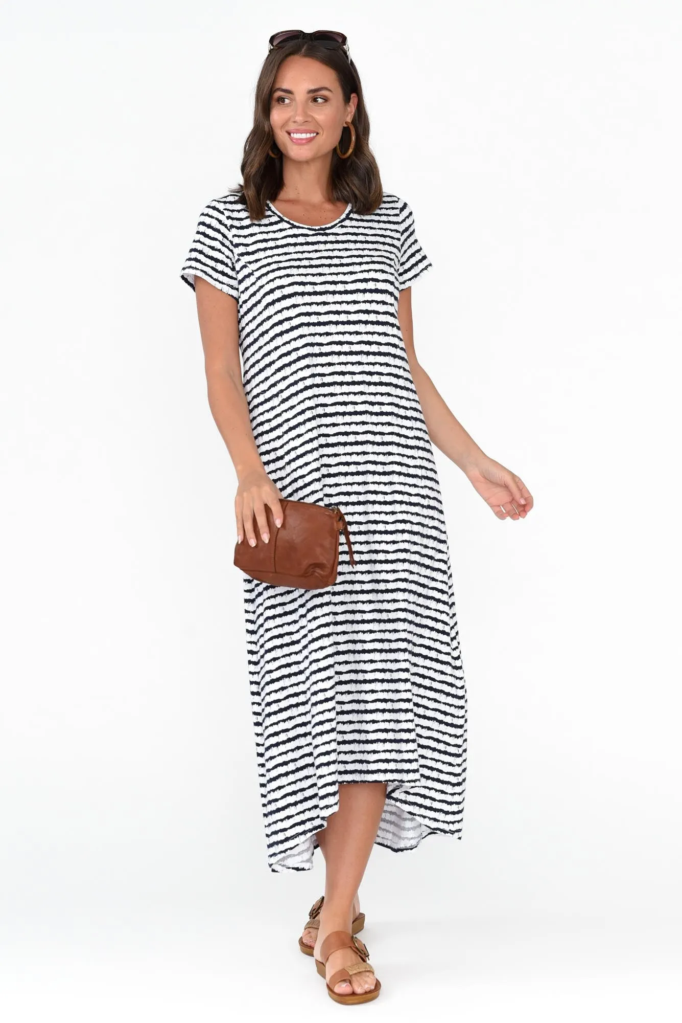 Patrick Navy Stripe Cotton Pocket Dress sold by Blue Bungalow product image thumbnail 2