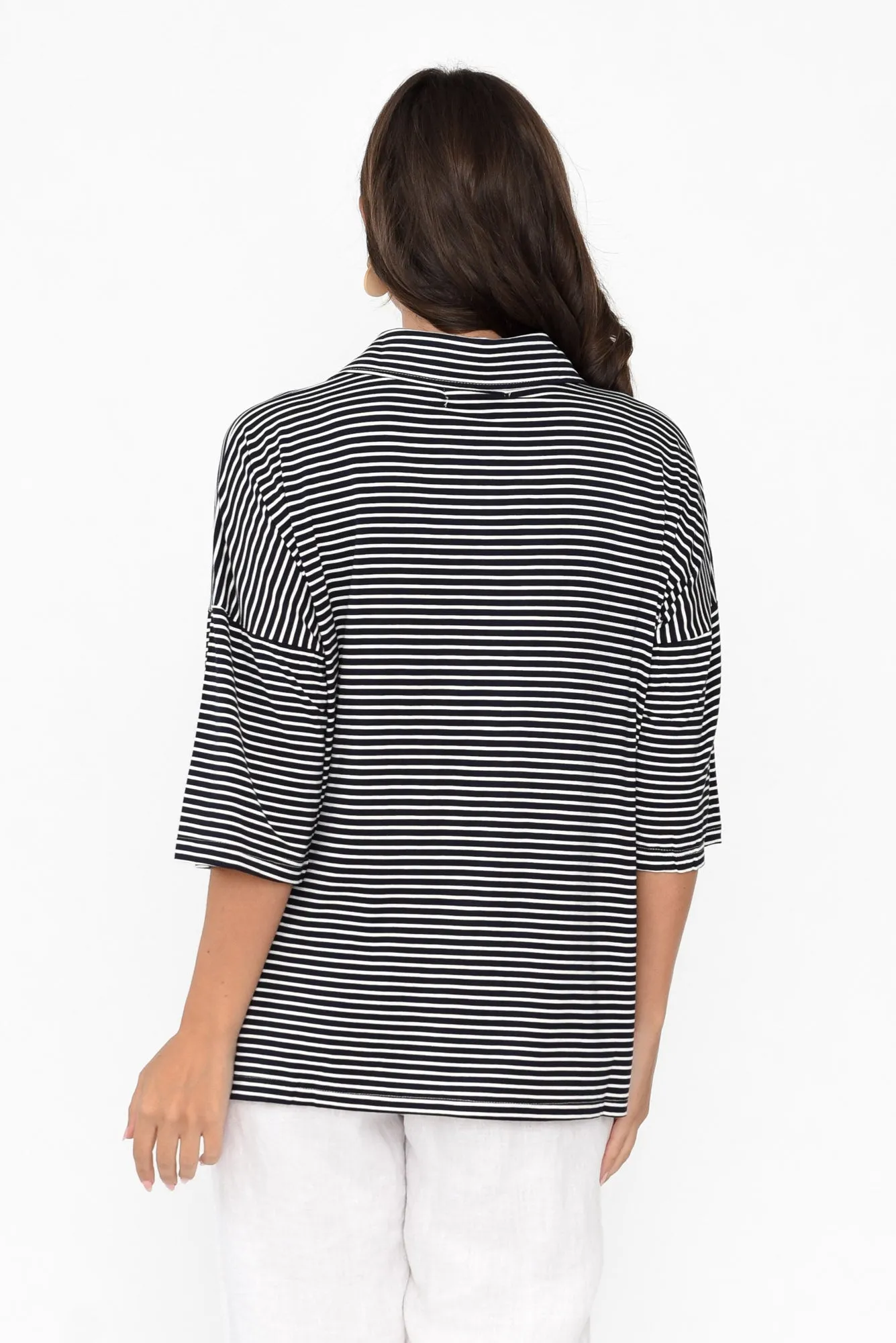 Cressida Navy Stripe Bamboo Top sold by Blue Bungalow product image thumbnail 4