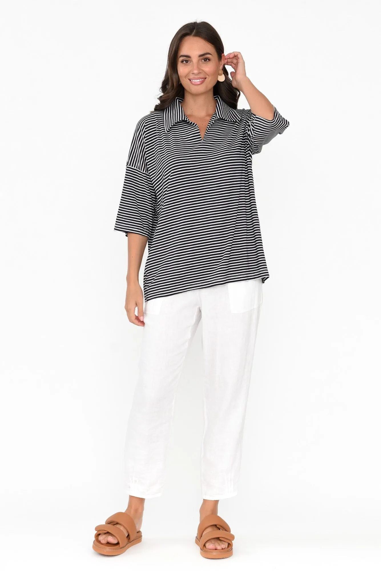 Cressida Navy Stripe Bamboo Top sold by Blue Bungalow product image thumbnail 5