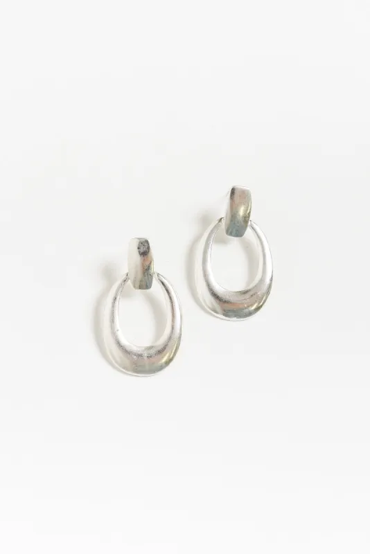 Sala Silver Disk Pendant Earrings sold by Blue Bungalow