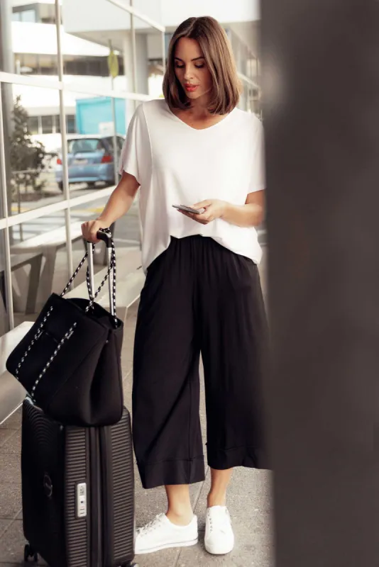 Lena Navy Micro Modal Resort Pants sold by Blue Bungalow