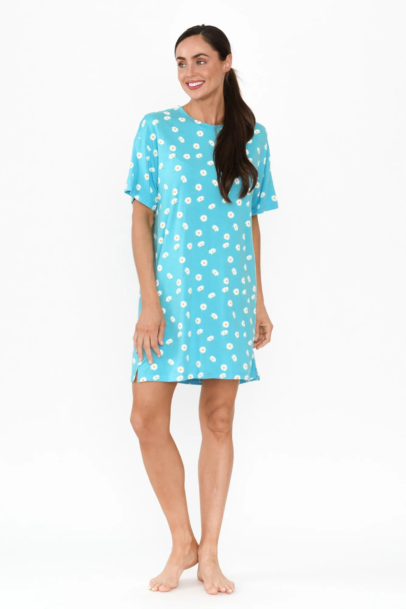 Collie Blue Daisy Bamboo Nightie sold by Blue Bungalow product image thumbnail 3