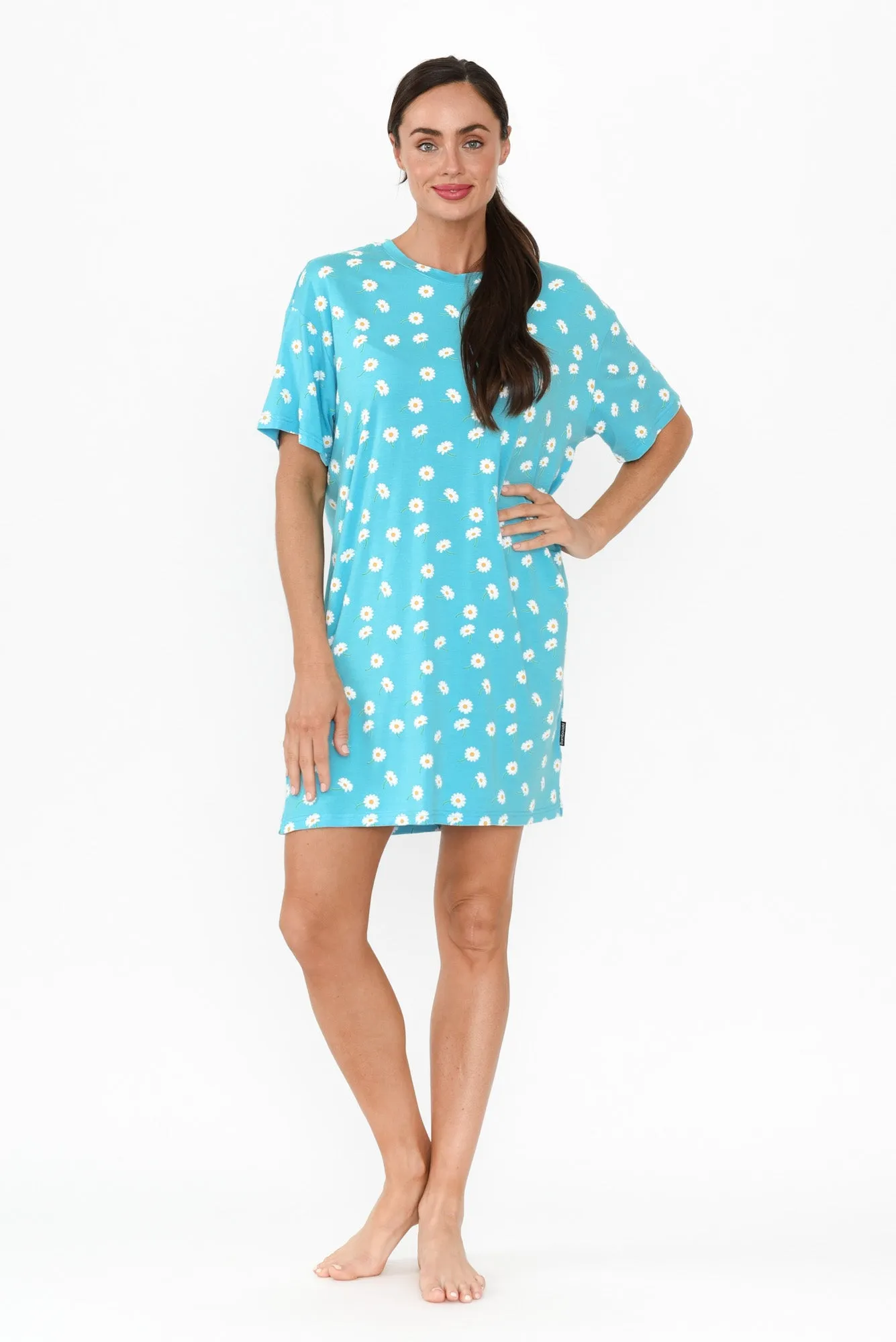 Collie Blue Daisy Bamboo Nightie sold by Blue Bungalow product image thumbnail 2