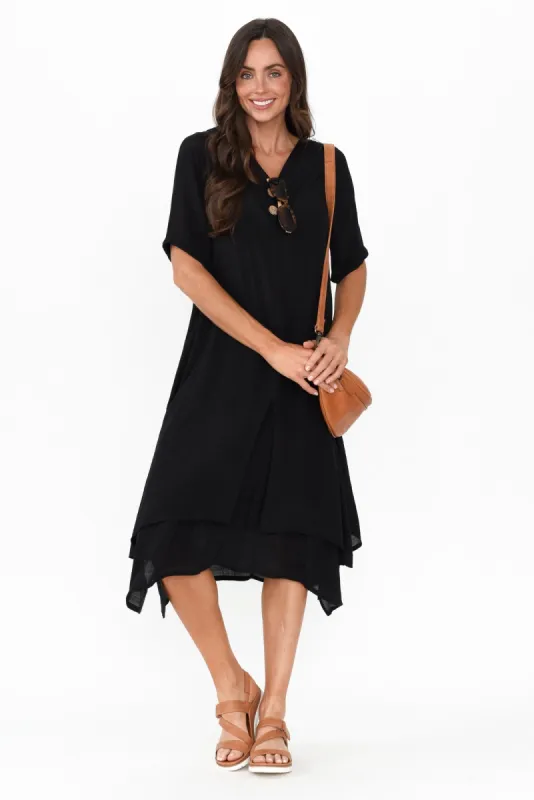 Nala Black Layers Dress sold by Blue Bungalow