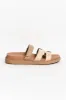 Malibu Natural Raffia Leather Velcro Slide sold by Blue Bungalow