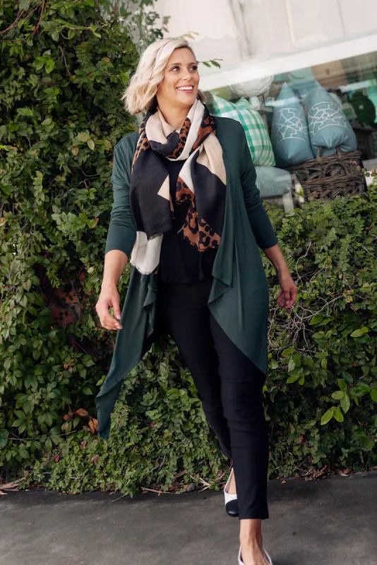 Dark Green Bamboo Waterfall Cardigan sold by Blue Bungalow