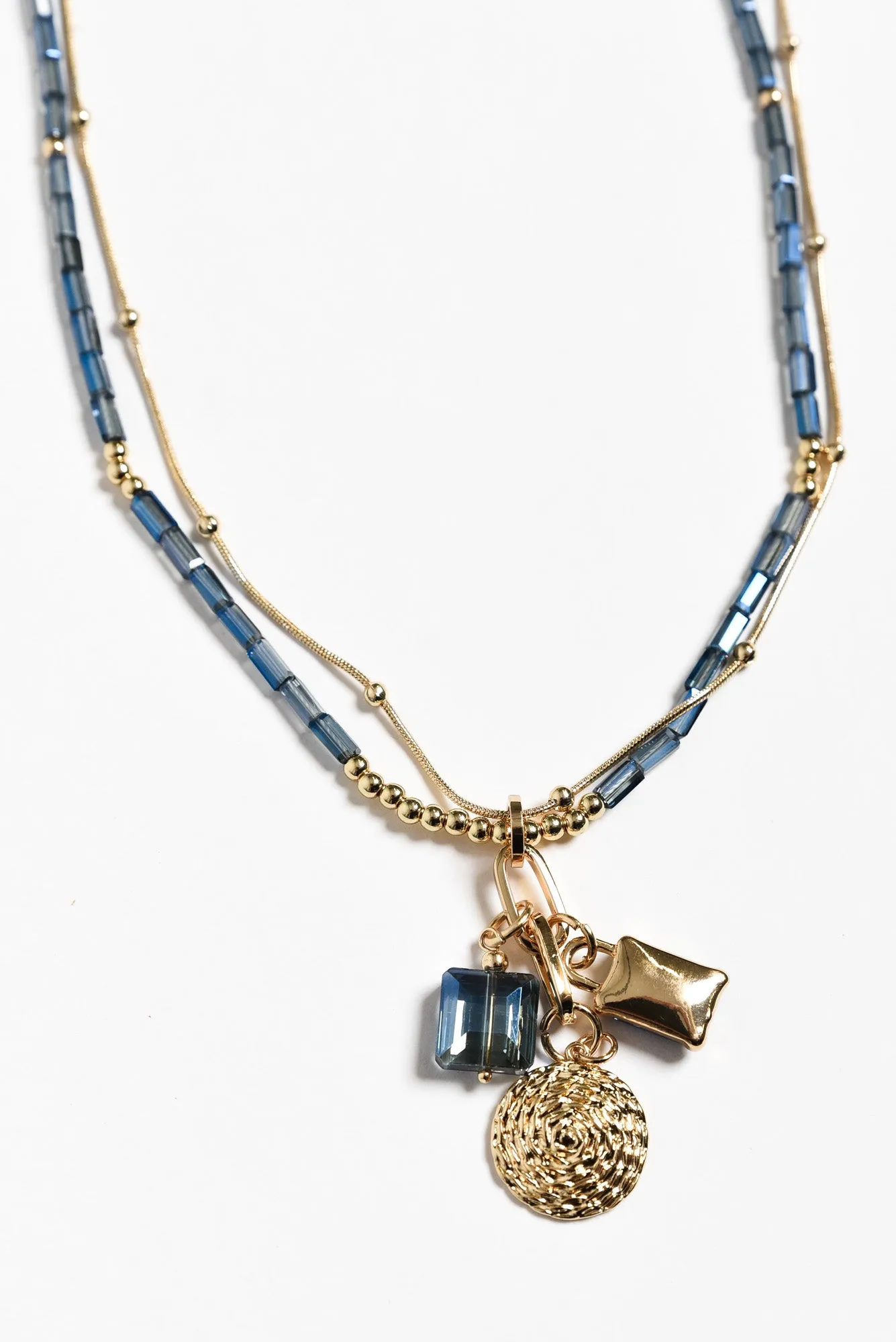Kiva Blue Beaded Pendant Necklace sold by Blue Bungalow product image thumbnail 3