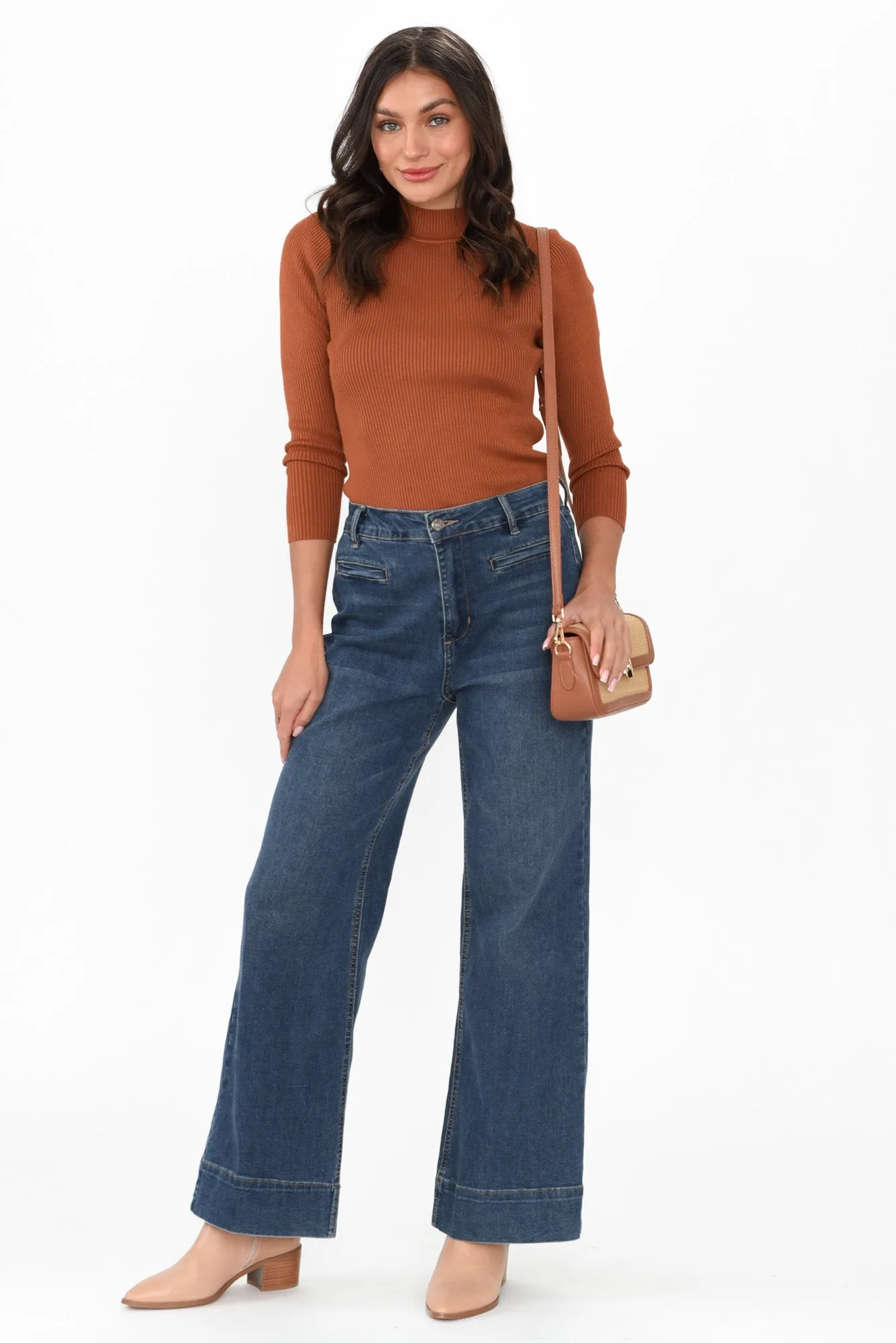 Laurina Tan Cotton Blend Ribbed Top sold by Blue Bungalow product image thumbnail 2