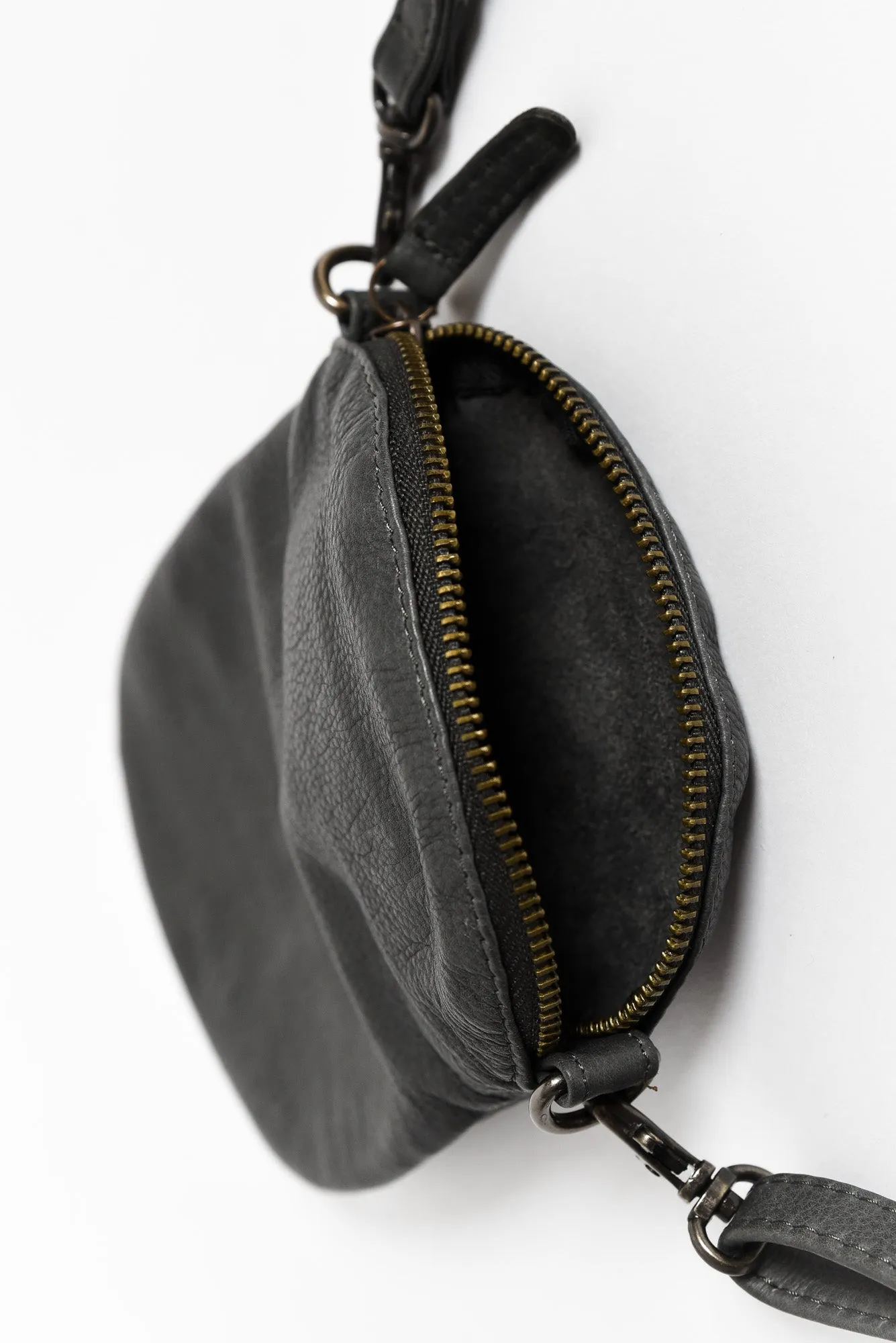 Bobbi Charcoal Leather Crossbody Bag sold by Blue Bungalow product image thumbnail 3