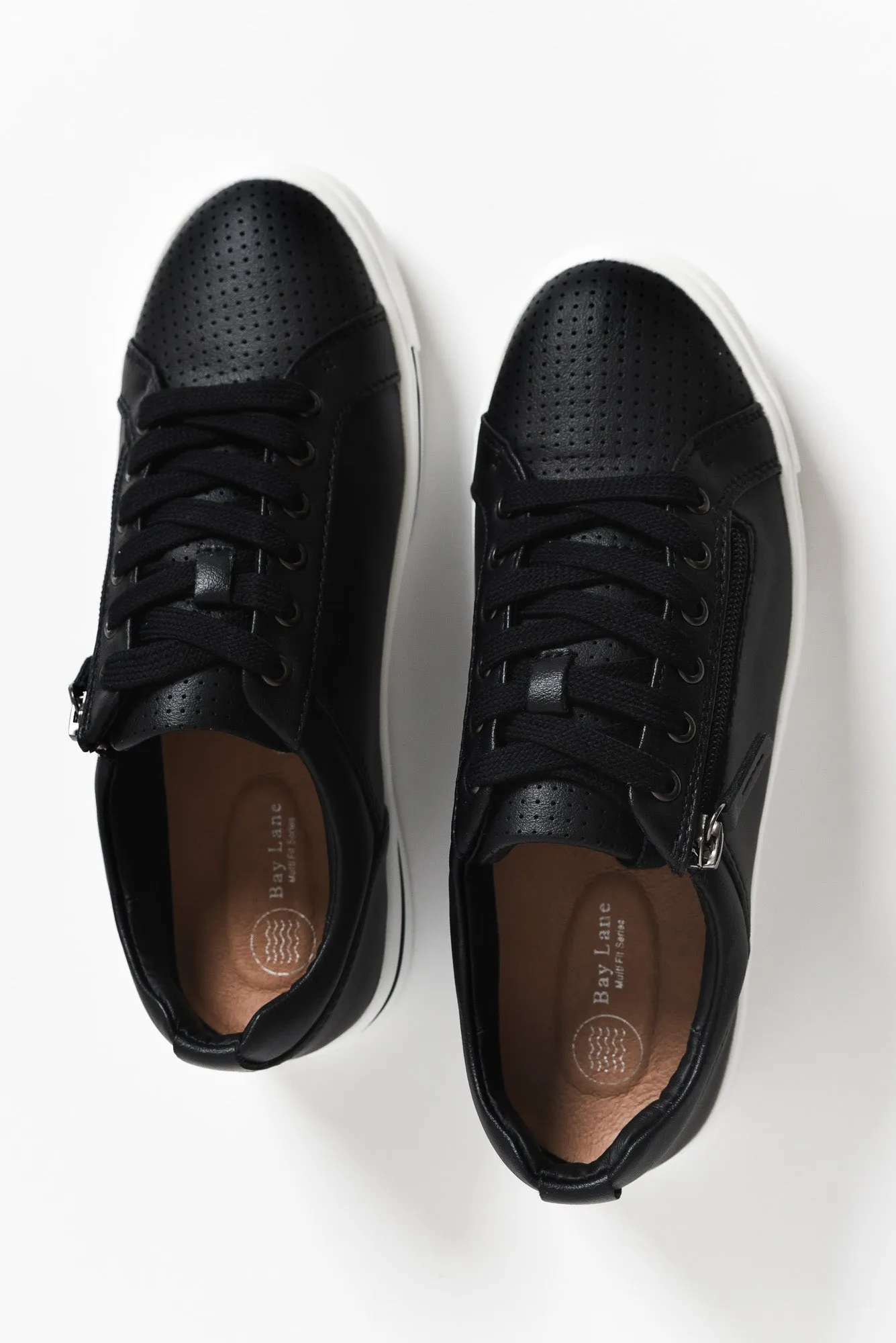 Kiki Black Leather Zip Sneaker sold by Blue Bungalow product image thumbnail 4