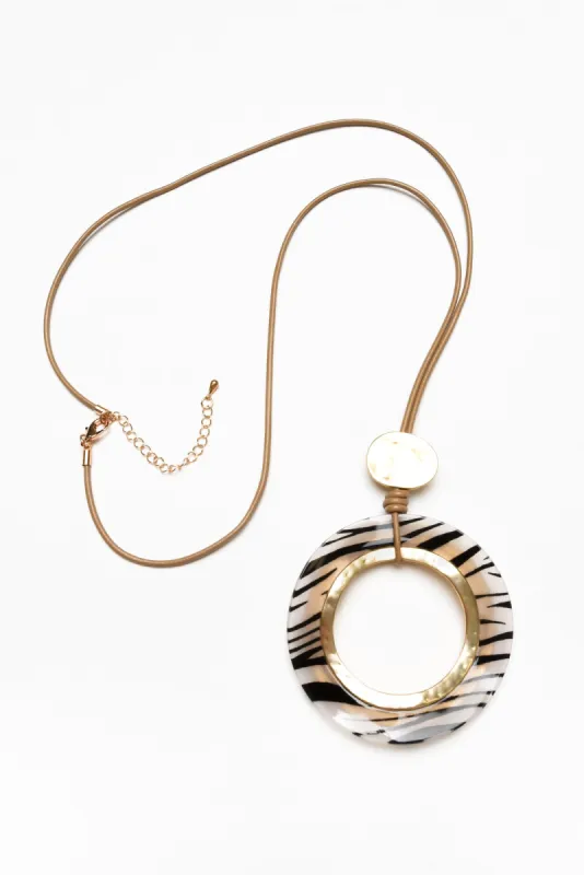 Spada Black Zebra Pendant Necklace sold by Blue Bungalow