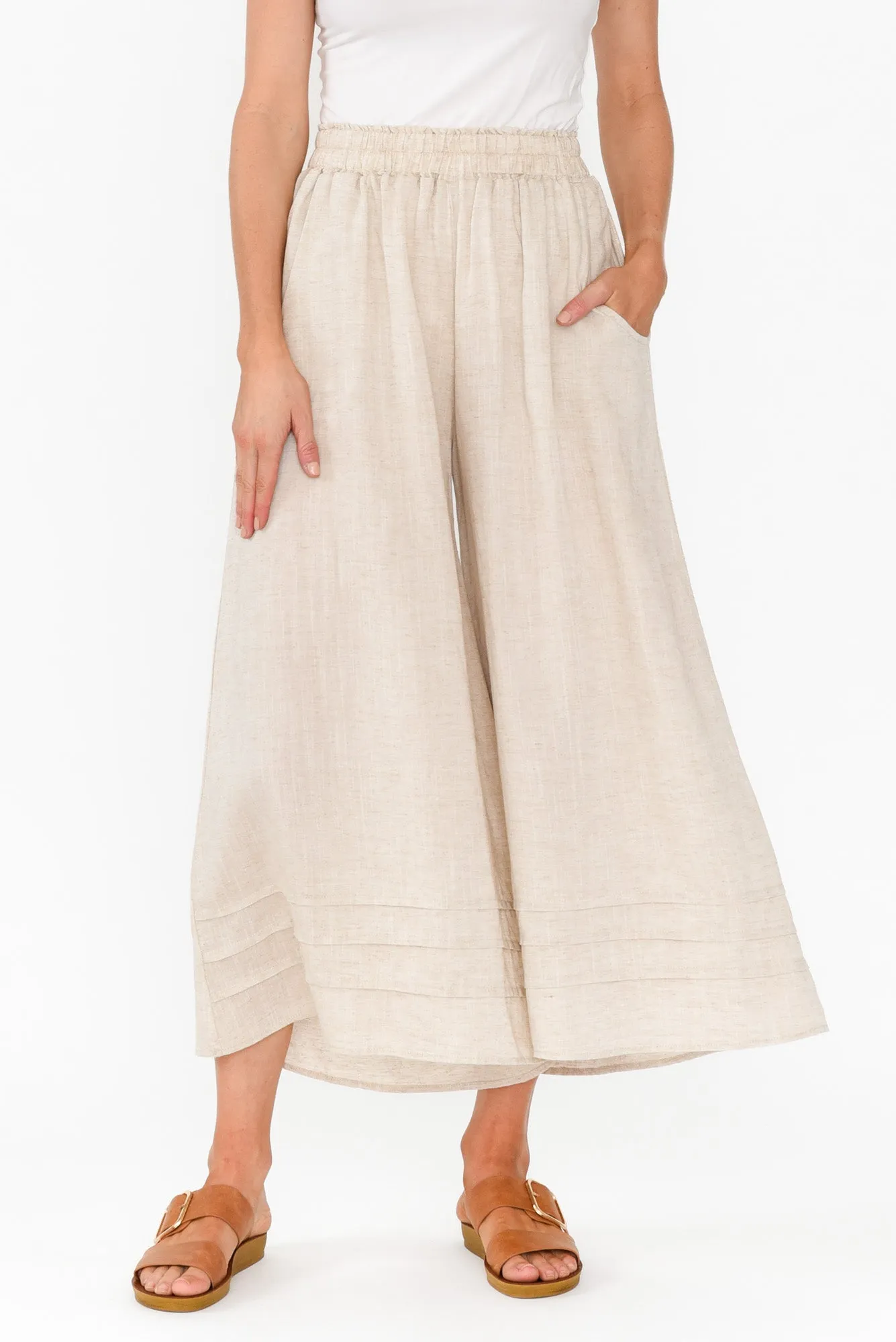 Kaleo Beige Linen Blend Pants sold by Blue Bungalow