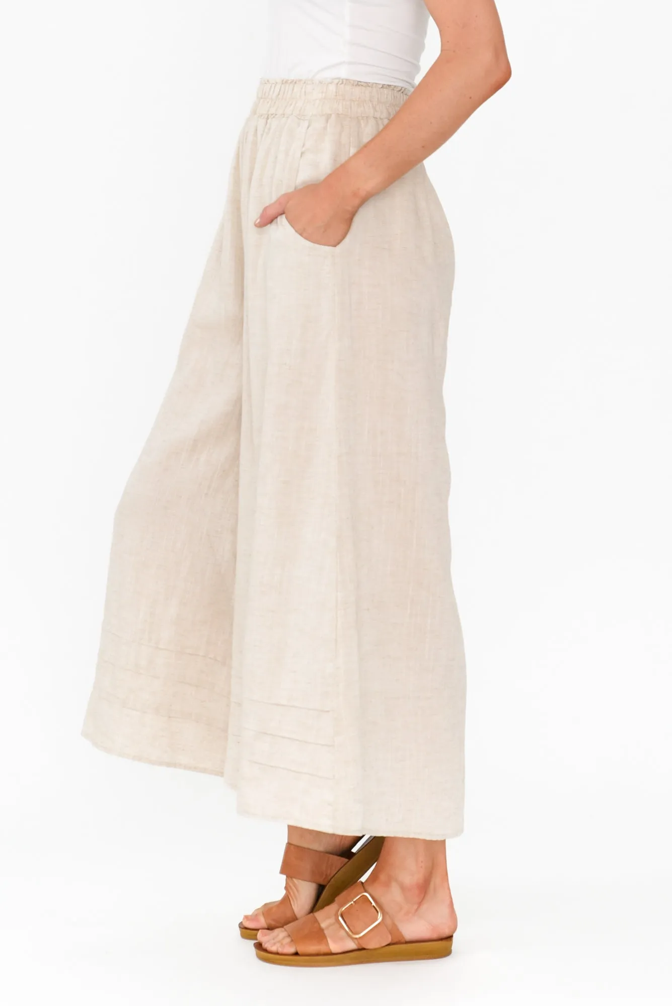 Kaleo Beige Linen Blend Pants sold by Blue Bungalow product image thumbnail 3