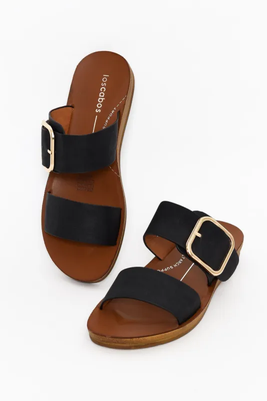Doti Black Buckle Slide sold by Blue Bungalow