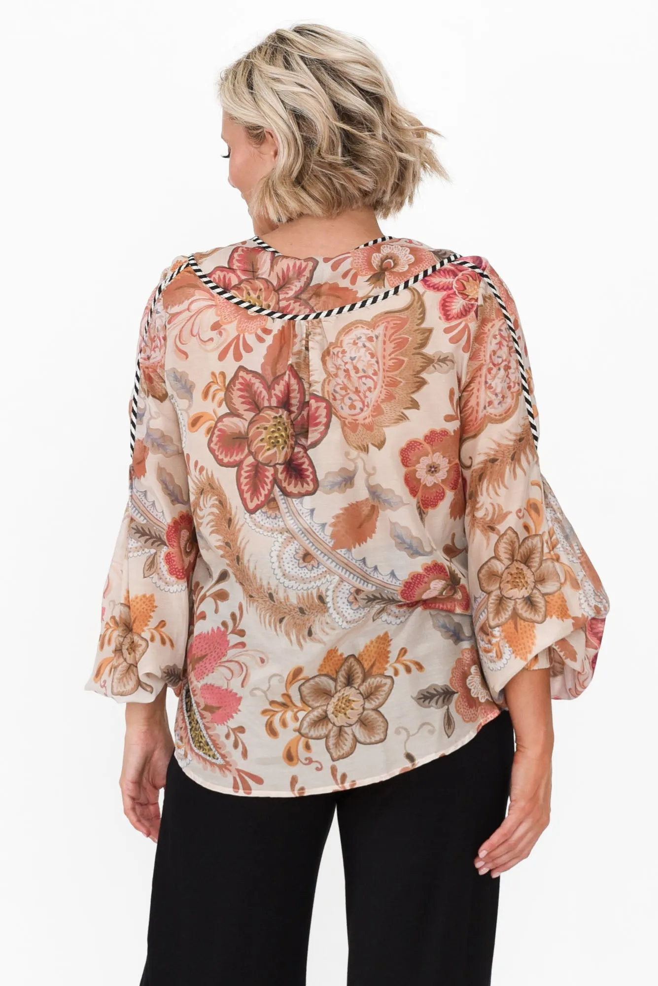 Altair Aries Floral Cotton Silk Shirt sold by Blue Bungalow product image thumbnail 4