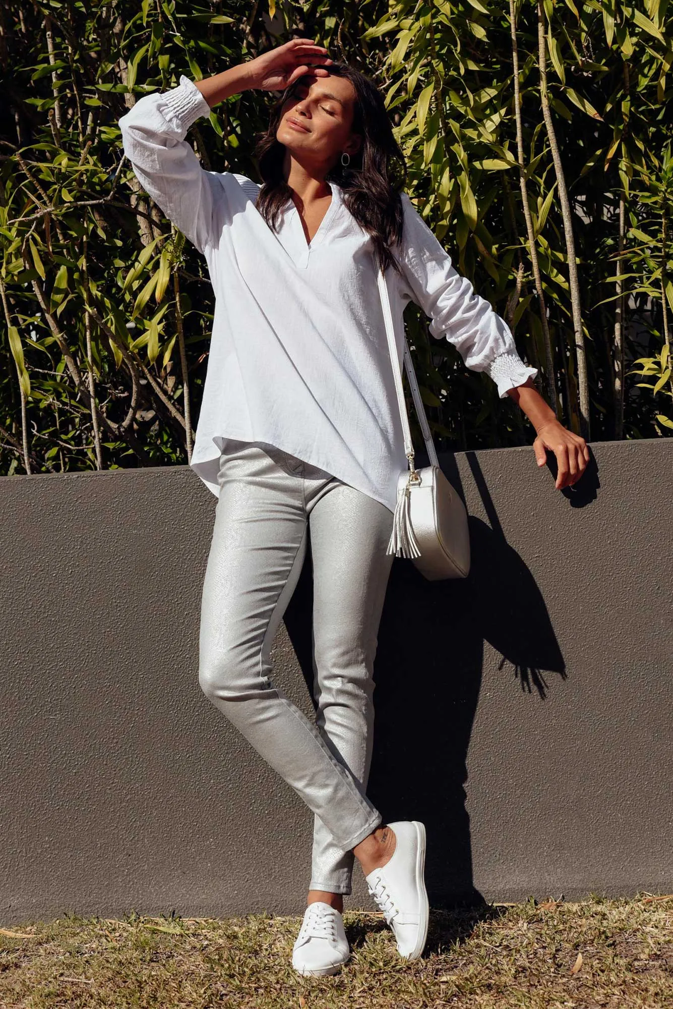 Bonita Silver Animal Foil Stretch Pants sold by Blue Bungalow product image thumbnail 2