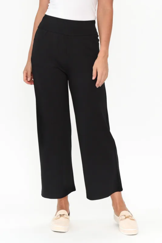 Kimmy Black Wide Leg Ponte Pants sold by Blue Bungalow