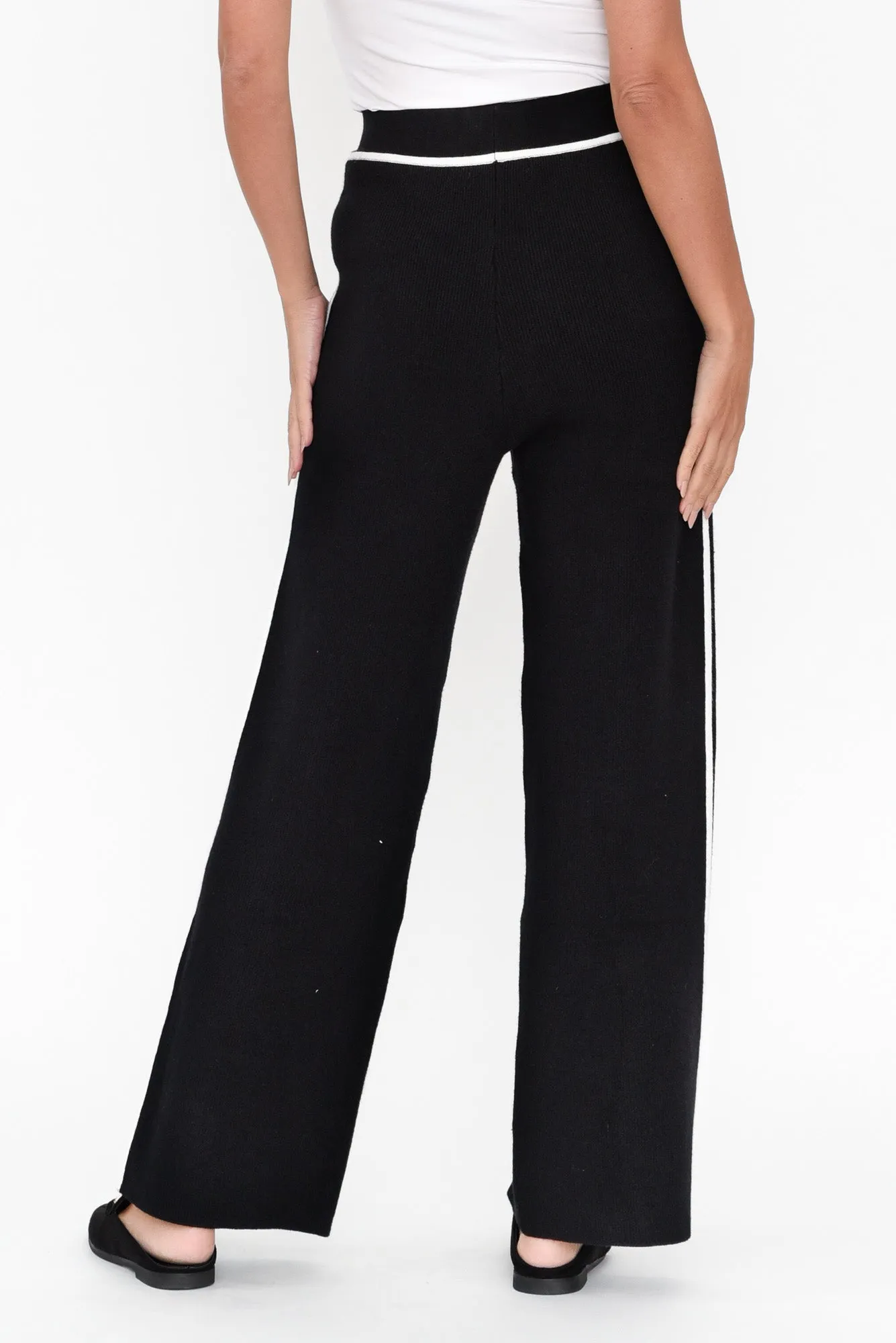 Savon Black Trim Knit Pants sold by Blue Bungalow product image thumbnail 4