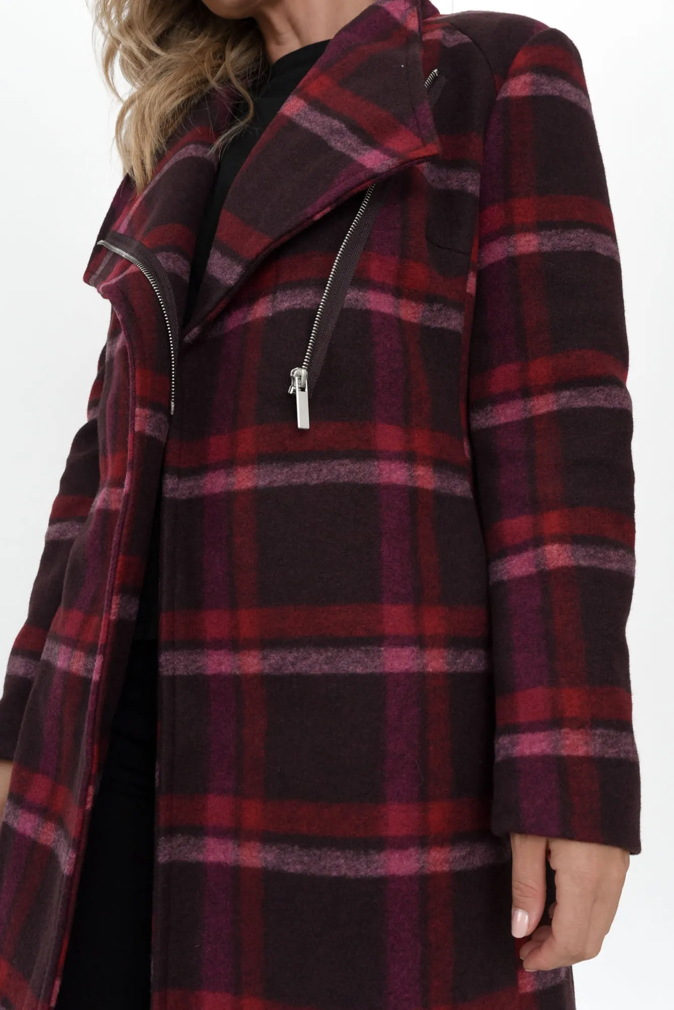 Choose You Red Check Tie Coat sold by Blue Bungalow product image thumbnail 5