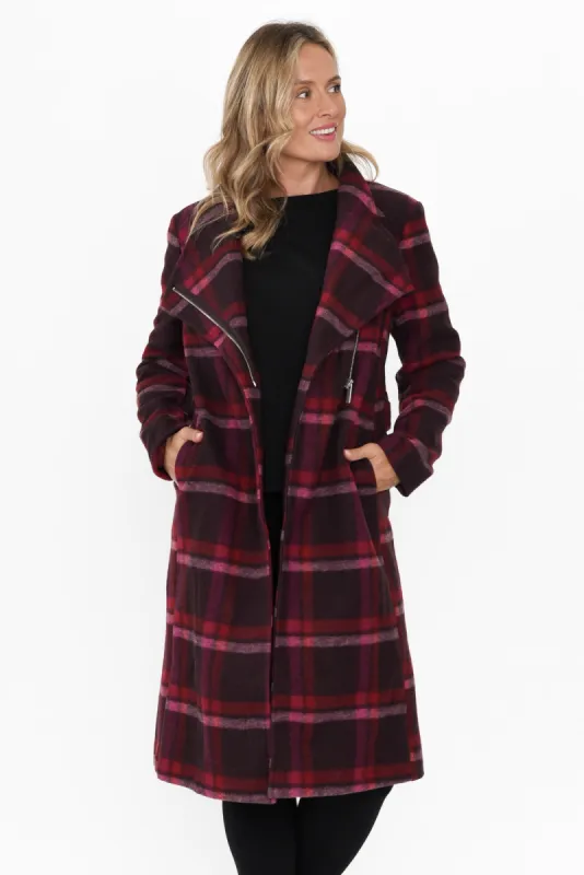 Choose You Red Check Tie Coat sold by Blue Bungalow
