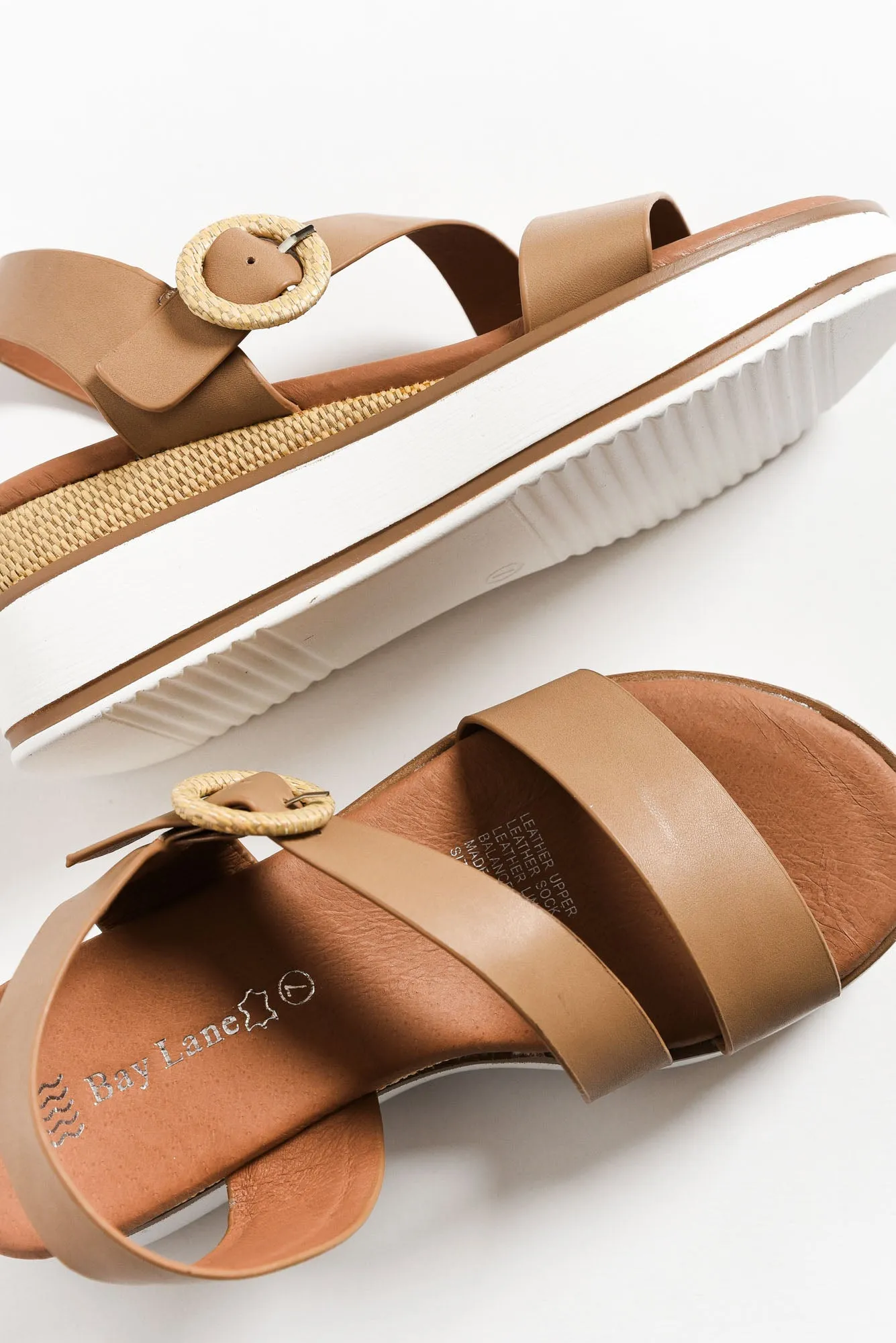 Lilly Taupe Leather Platform Sandal sold by Blue Bungalow product image thumbnail 2
