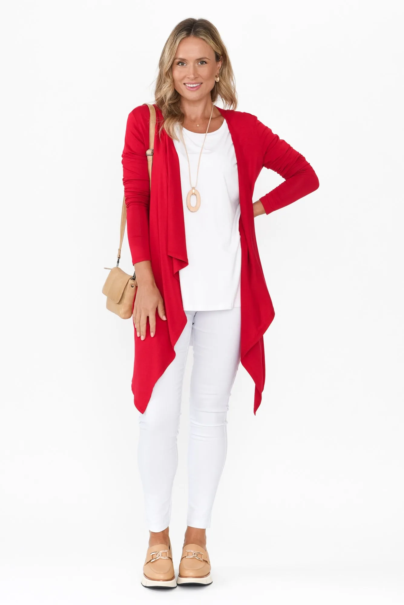 Cherry Bamboo Waterfall Cardigan sold by Blue Bungalow product image thumbnail 2