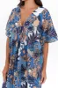 Tiwi Blue Tropical Cotton Kaftan sold by Blue Bungalow