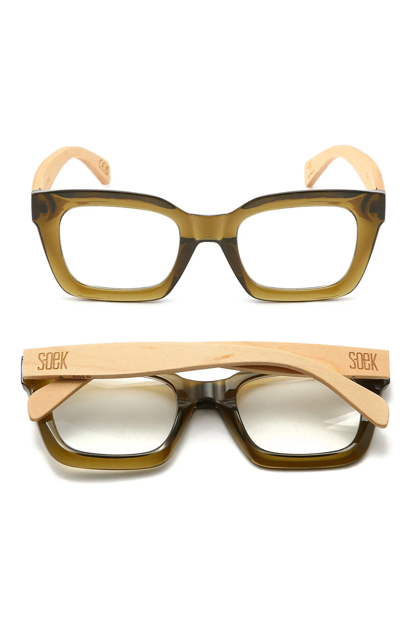 Aurelia Khaki Wooden Reading Glasses sold by Blue Bungalow product image thumbnail 2