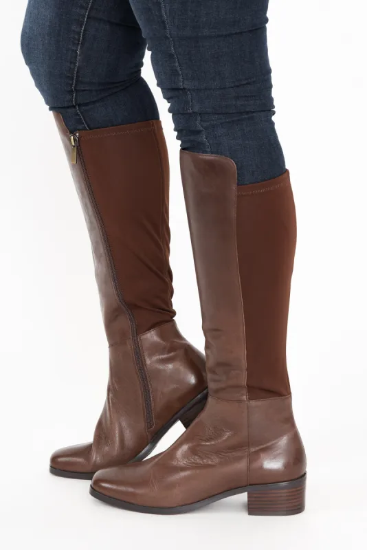 Young Chocolate Leather Knee High Boot sold by Blue Bungalow